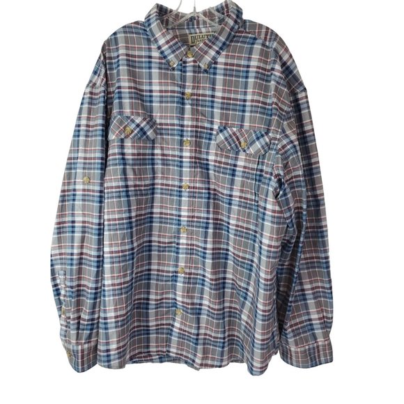 Duluth Trading Co Other - Duluth Trading Co Men's Blue Plaid Polyester Button Front LS Hiking Fishing 3X